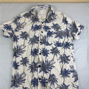 Wild Fable Blue Palm Print Men's Shirt